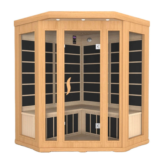 Product Description 01.Introduction Far-infrared sauna room is a new generation of sauna equipment heated byfull spectrum and carbon panel, with wooden sauna house as the carrier. The heating plate is inlaid around the sauna room, the heating is even and