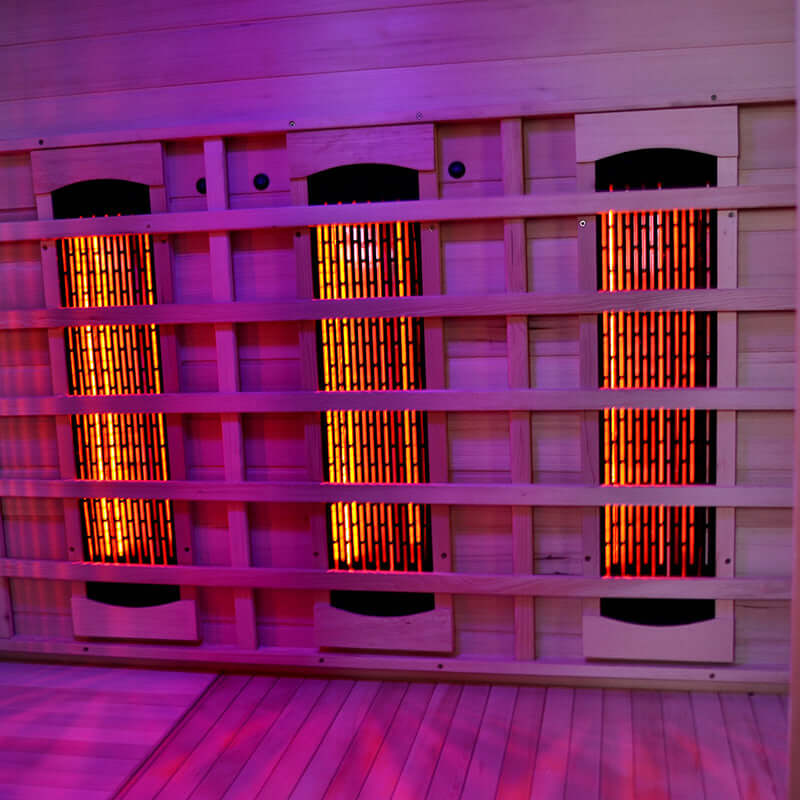 Product Description 01.Introduction Far-infrared sauna room is a new generation of sauna equipment heated byfull spectrum and carbon panel, with wooden sauna house as the carrier. The heating plate is inlaid around the sauna room, the heating is even and