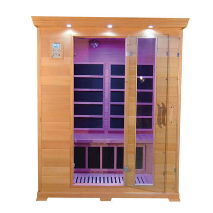 Product Description 01.Introduction Far-infrared sauna room is a new generation of sauna equipment heated byfull spectrum and carbon panel, with wooden sauna house as the carrier. The heating plate is inlaid around the sauna room, the heating is even and