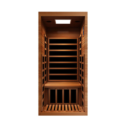 Reach the Peak of Personal Wellness with Aspen Compact luxury. Cedar craftsmanship. Pure infrared therapy. Introducing the Peak Saunas Aspen—a beautifully built indoor FAR infrared sauna designed for solo sessions without compromise. Crafted from aromatic