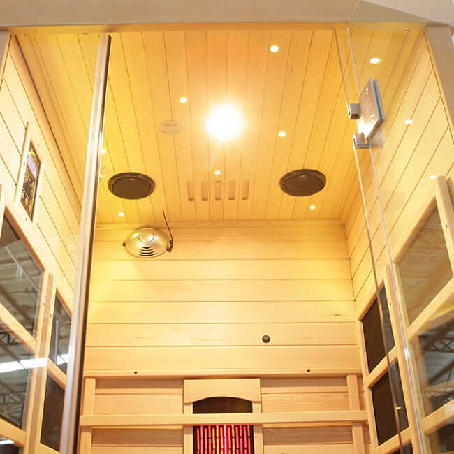 Product Description 01.Introduction Far-infrared sauna room is a new generation of sauna equipment heated byfull spectrum and carbon panel, with wooden sauna house as the carrier. The heating plate is inlaid around the sauna room, the heating is even and