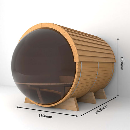 The SAUNA EVOLUTION Barrel Sauna Serenity Nature Air 4 is a natural oasis designed for relaxation and rejuvenation. Made from high-quality solid wood, this wooden sauna is the perfect way to connect with nature while enjoying the benefits of sauna therapy