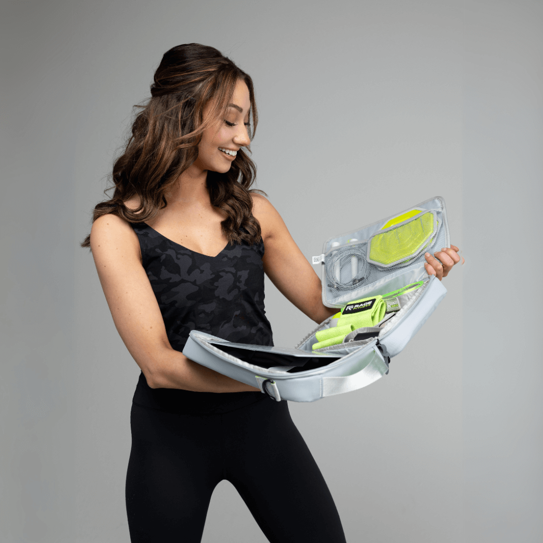 The Ex Kit by Rage Fitness is a revolutionary resistance & recovery kit. The Ex Kit is a complete home gym equipment solution, a lightweight design conveniently packed into a nylon-padded durable "gym in a bag" featuring a zipper pocket, webbing handle, a