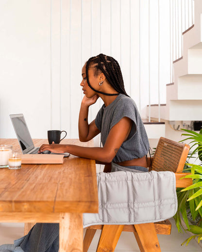 The gentle benefits of a weighted blanket in a compact size! Place it on your lap for better focus while working, on-the-go comfort traveling, or across your body after yoga for a next level savasana. Optional cover has a simple sham closure and connectiv