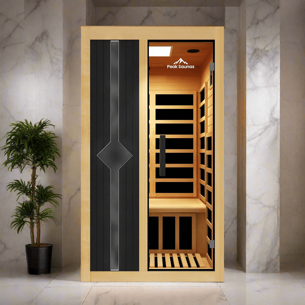 Reach the Peak of Wellness with Olympus Refined design. Elevated wellness. Built to impress. Introducing the Peak Saunas Olympus—a masterfully designed indoor FAR infrared sauna that brings together the healing power of full-body infrared therapy with the