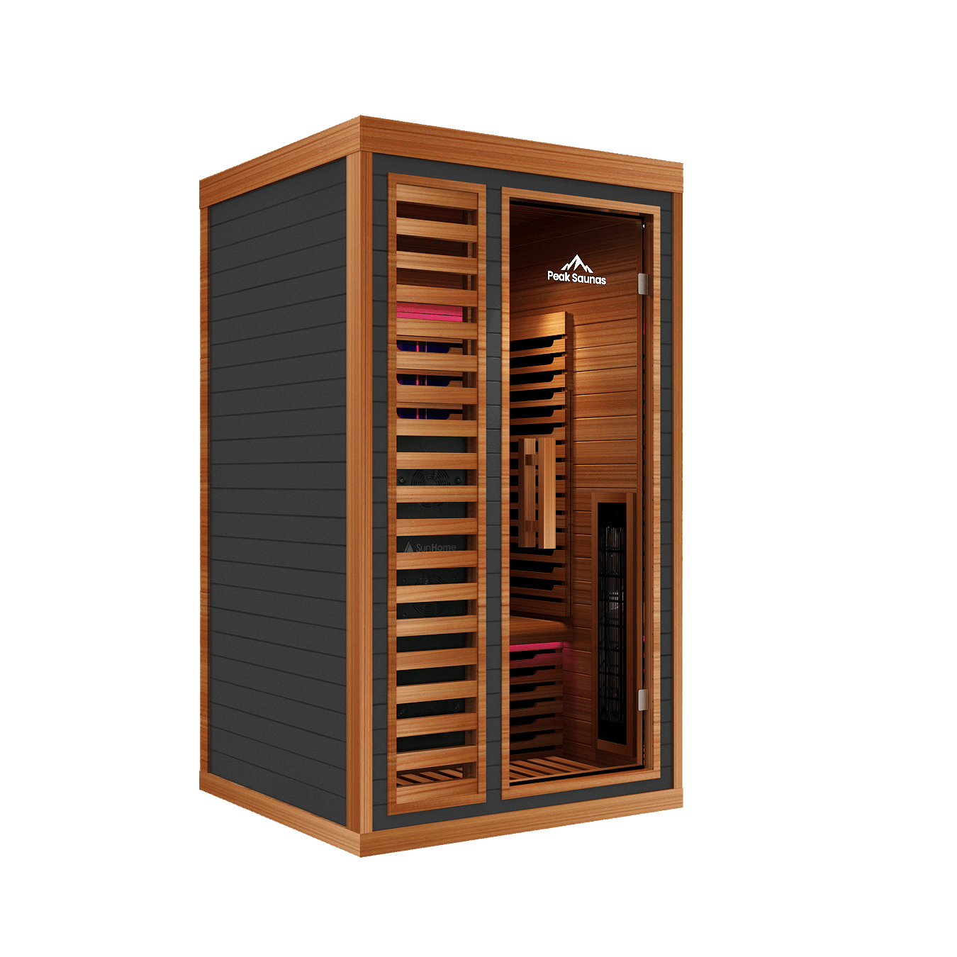 Reach the Peak of Wellness with Rainier Luxury. Performance. Precision. All in one. Introducing the Peak Saunas Rainier—a 1-person infrared sauna meticulously crafted for those who demand more from their wellness routine. Built from stunning Canadian red