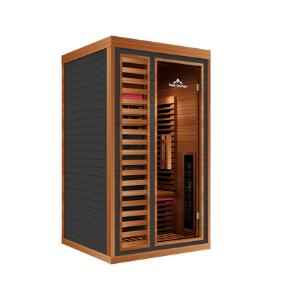 Reach the Peak of Wellness with Rainier Luxury. Performance. Precision. All in one. Introducing the Peak Saunas Rainier—a 1-person infrared sauna meticulously crafted for those who demand more from their wellness routine. Built from stunning Canadian red