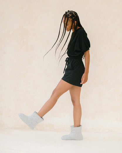 Soft quilted booties that feel like a dream, and look like one too. Lightweight & super soft, these pull-up booties were designed to keep you warm and cozy from dawn to dusk. Lightweight, non-skid sole.