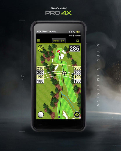 The new PRO 4X packs all the features of the larger top of the range PRO 5X into a more compact body, while offering a sleeker and slimmer design compared to the previous SX400 model. Equipped with SkyGolf’s proprietary dual-frequency TruePoint Positionin