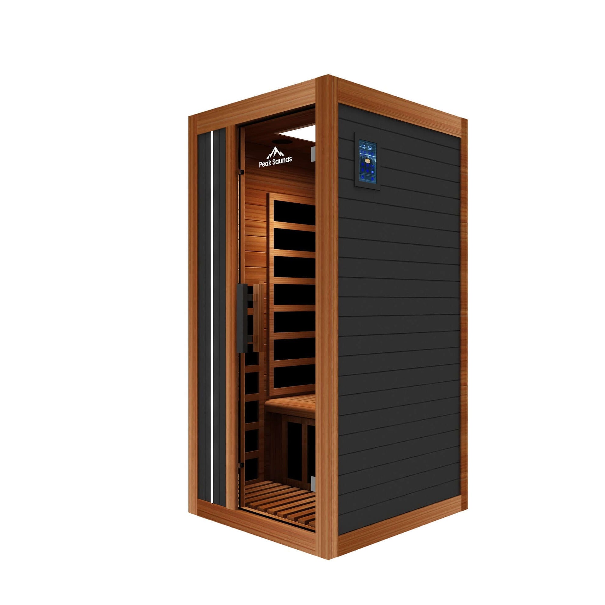 Reach the Peak of Personal Wellness with Aspen Compact luxury. Cedar craftsmanship. Pure infrared therapy. Introducing the Peak Saunas Aspen—a beautifully built indoor FAR infrared sauna designed for solo sessions without compromise. Crafted from aromatic