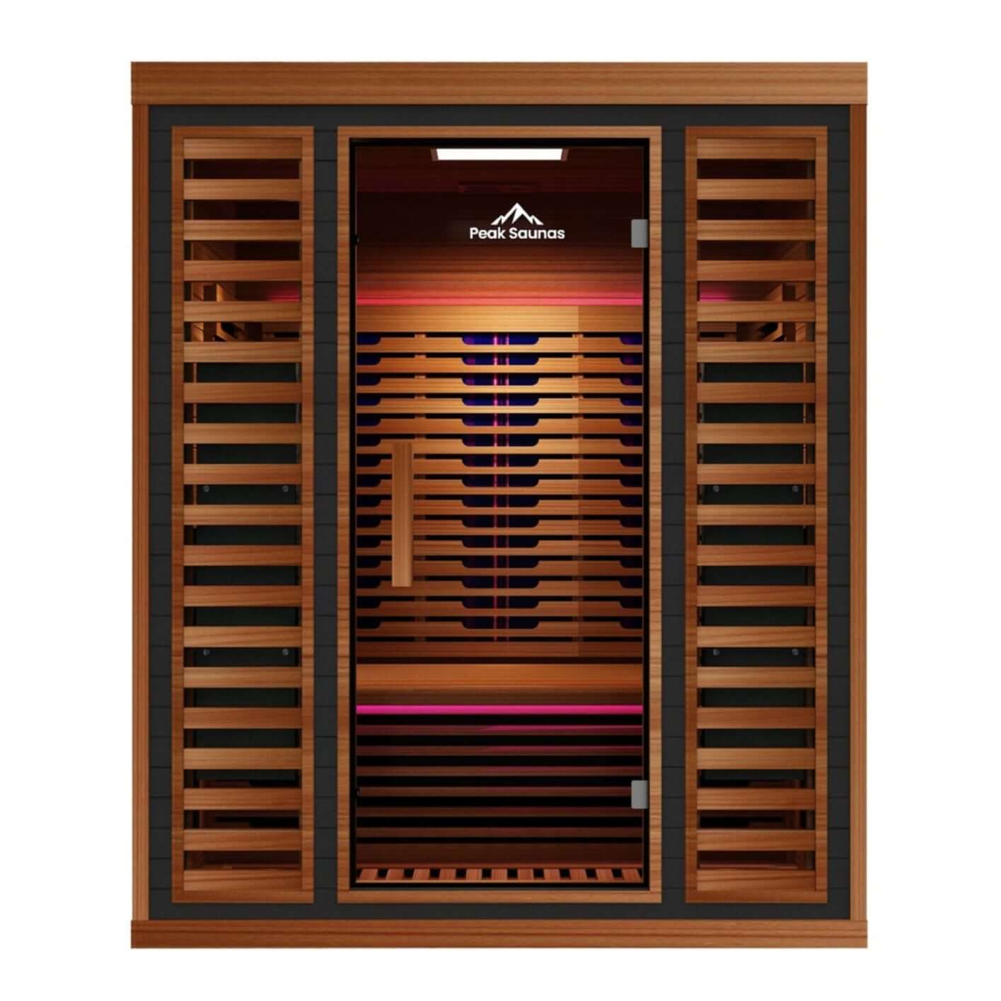 Reach the Peak of Wellness with Matterhorn Even more room. Even more power. Even more rejuvenation. Introducing the Peak Saunas Matterhorn—a spacious 3-person infrared sauna engineered for those who want room to share or space to fully stretch out without