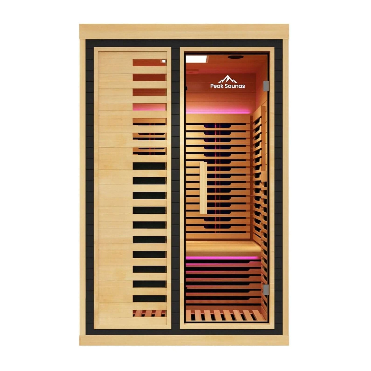 Reach the Peak of Wellness with Everest Compact. Powerful. Premium. Introducing the Peak Saunas Everest—a meticulously crafted smart 2-person infrared sauna designed for those who refuse to compromise on personal space, quality, technology, or wellness be