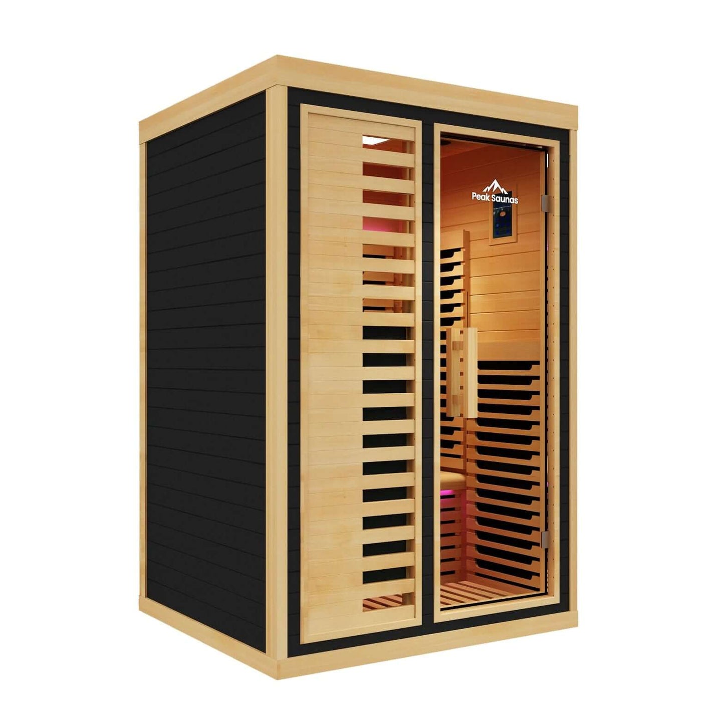 Reach the Peak of Wellness with Everest Compact. Powerful. Premium. Introducing the Peak Saunas Everest—a meticulously crafted smart 2-person infrared sauna designed for those who refuse to compromise on personal space, quality, technology, or wellness be