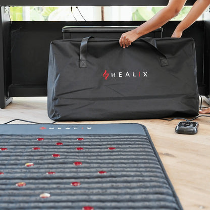 The HEALiX Revive PEMF Mat brings together three of the most risk free and prominent holistic healing technologies to create the Ultimate Trifecta. The Revive takes our expertly engineered Infrared Technology and combines it with PEMF & Red Light Therapy