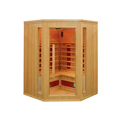 Product Description 01.Introduction Far-infrared sauna room is a new generation of sauna equipment heated byfull spectrum and carbon panel, with wooden sauna house as the carrier. The heating plate is inlaid around the sauna room, the heating is even and