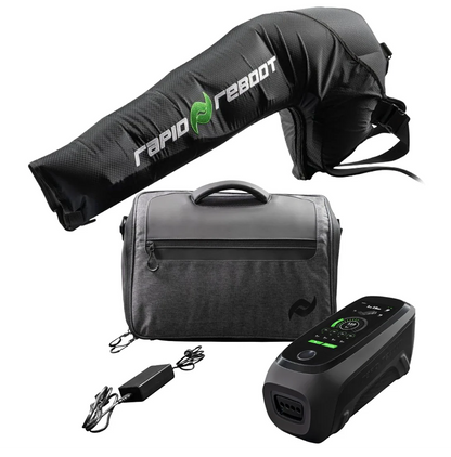 Includes ONE universal arm attachment that can be used on the left or right arm. Elevate your recovery game with Rapid Reboot's Arm Compression Sleeve, designed to support baseball pitchers and athletes in throwing sports. This innovative sleeve delivers