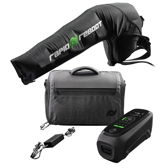 Includes ONE universal arm attachment that can be used on the left or right arm. Elevate your recovery game with Rapid Reboot's Arm Compression Sleeve, designed to support baseball pitchers and athletes in throwing sports. This innovative sleeve delivers