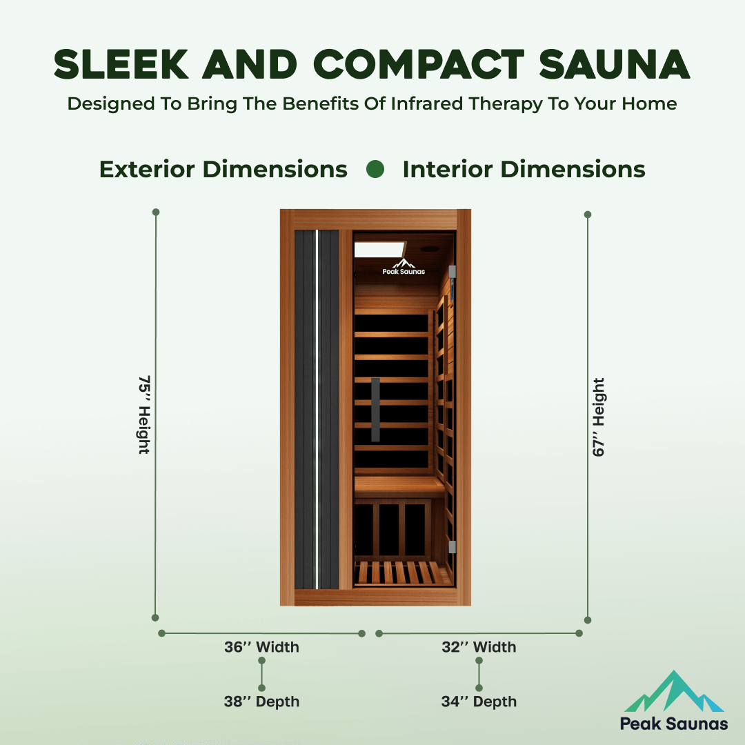 Reach the Peak of Personal Wellness with Aspen Compact luxury. Cedar craftsmanship. Pure infrared therapy. Introducing the Peak Saunas Aspen—a beautifully built indoor FAR infrared sauna designed for solo sessions without compromise. Crafted from aromatic