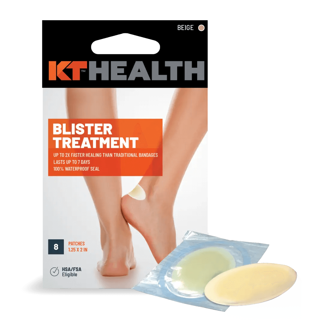 Blister Treatment for Hand, Feet, Heel and Toe Relief The KT Health Blister Treatment Patch is designed specifically to protect and promote healing of blisters on feet, especially on high-friction areas like the heel and toe, during athletic activity and
