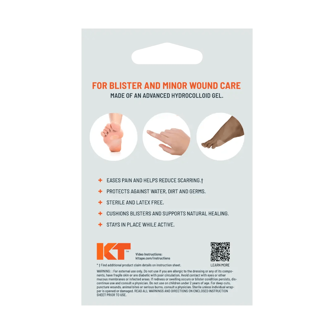 Blister Treatment for Hand, Feet, Heel and Toe Relief The KT Health Blister Treatment Patch is designed specifically to protect and promote healing of blisters on feet, especially on high-friction areas like the heel and toe, during athletic activity and