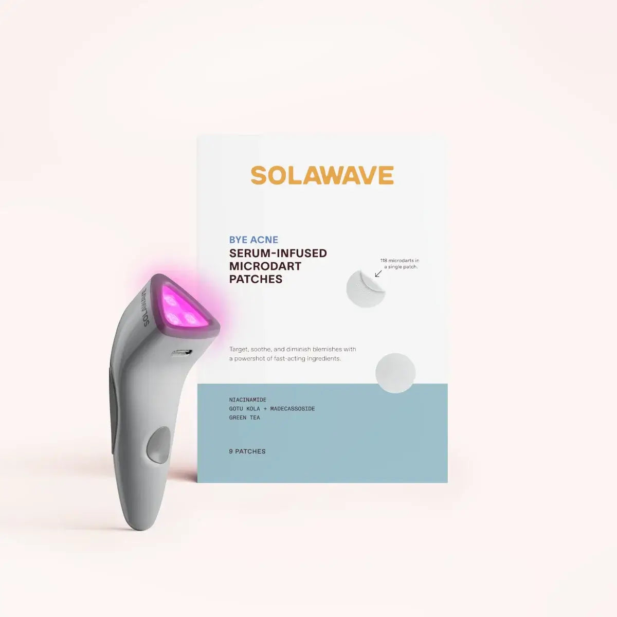Combat breakouts, pimples, and inflammation with a targeted, two-step routine featuring an FDA-cleared device that combines Blue and Red Light Therapies with soothing, serum-infused Microdart Patches.