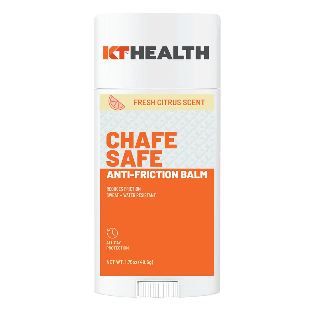 The newly redesigned KT Health Chafe Safe™ Anti-Friction Balm from KT Tape is designed to give long-lasting protection against chafing, blisters, and other skin irritations to help athletes stay focused on performing at their peak. The Balm's non-greasy s