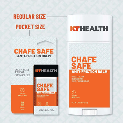The newly redesigned KT Health Chafe Safe™ Anti-Friction Balm from KT Tape is designed to give long-lasting protection against chafing, blisters, and other skin irritations to help athletes stay focused on performing at their peak. The Balm's non-greasy s