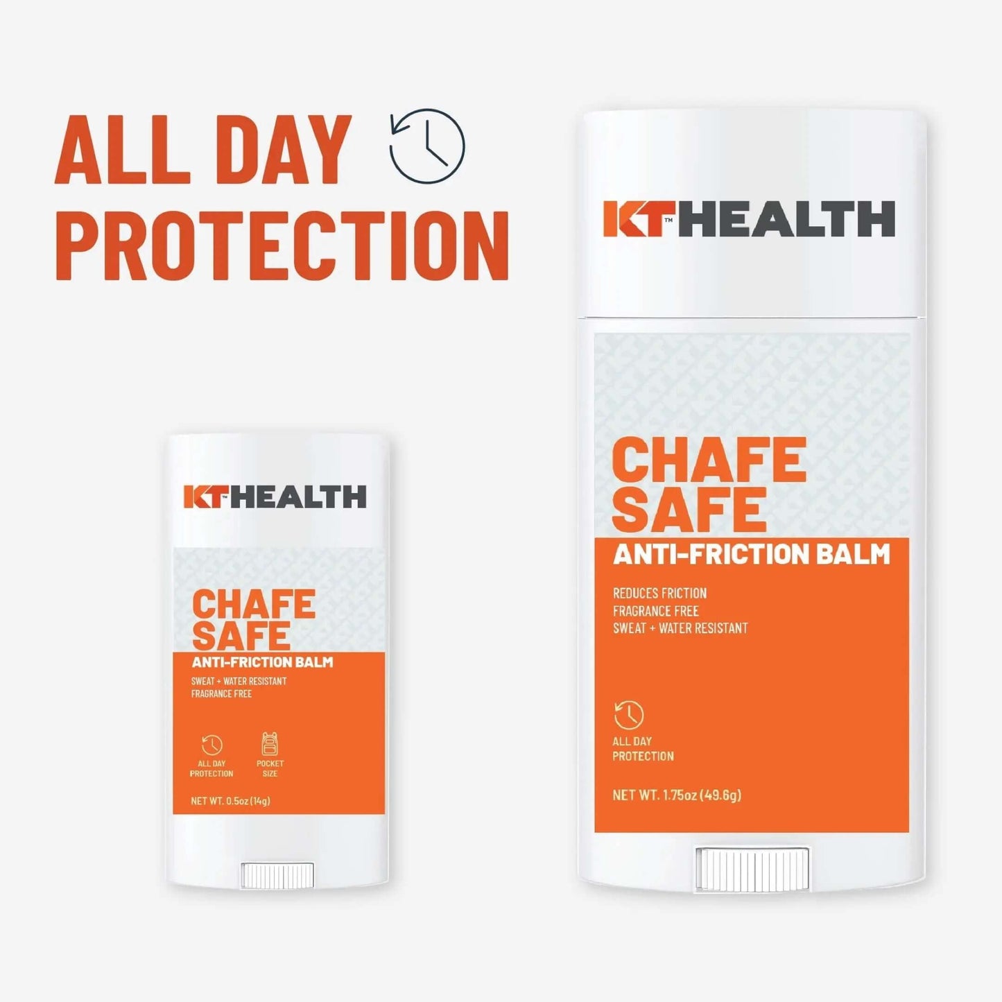 The newly redesigned KT Health Chafe Safe™ Anti-Friction Balm from KT Tape is designed to give long-lasting protection against chafing, blisters, and other skin irritations to help athletes stay focused on performing at their peak. The Balm's non-greasy s
