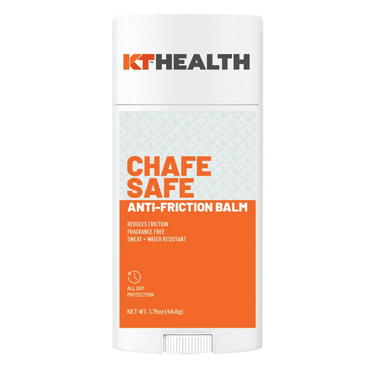 The newly redesigned KT Health Chafe Safe™ Anti-Friction Balm from KT Tape is designed to give long-lasting protection against chafing, blisters, and other skin irritations to help athletes stay focused on performing at their peak. The Balm's non-greasy s