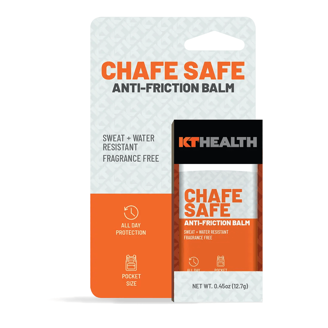 The newly redesigned KT Health Chafe Safe™ Anti-Friction Balm from KT Tape is designed to give long-lasting protection against chafing, blisters, and other skin irritations to help athletes stay focused on performing at their peak. The Balm's non-greasy s