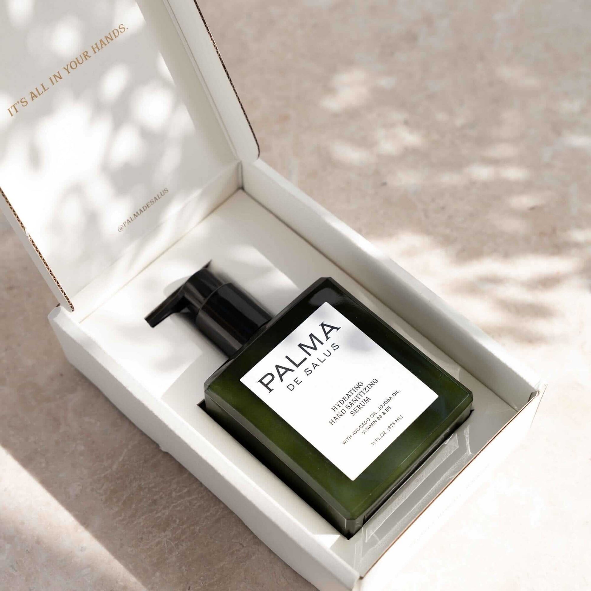 Experience the ultimate care for your hands with our hydrating hand sanitizing serum. An all in one solution that which acts as both an everyday hand sanitizer and hand lotion. Doctor formulated to hydrate, support skin firmness, and nourish and soften na