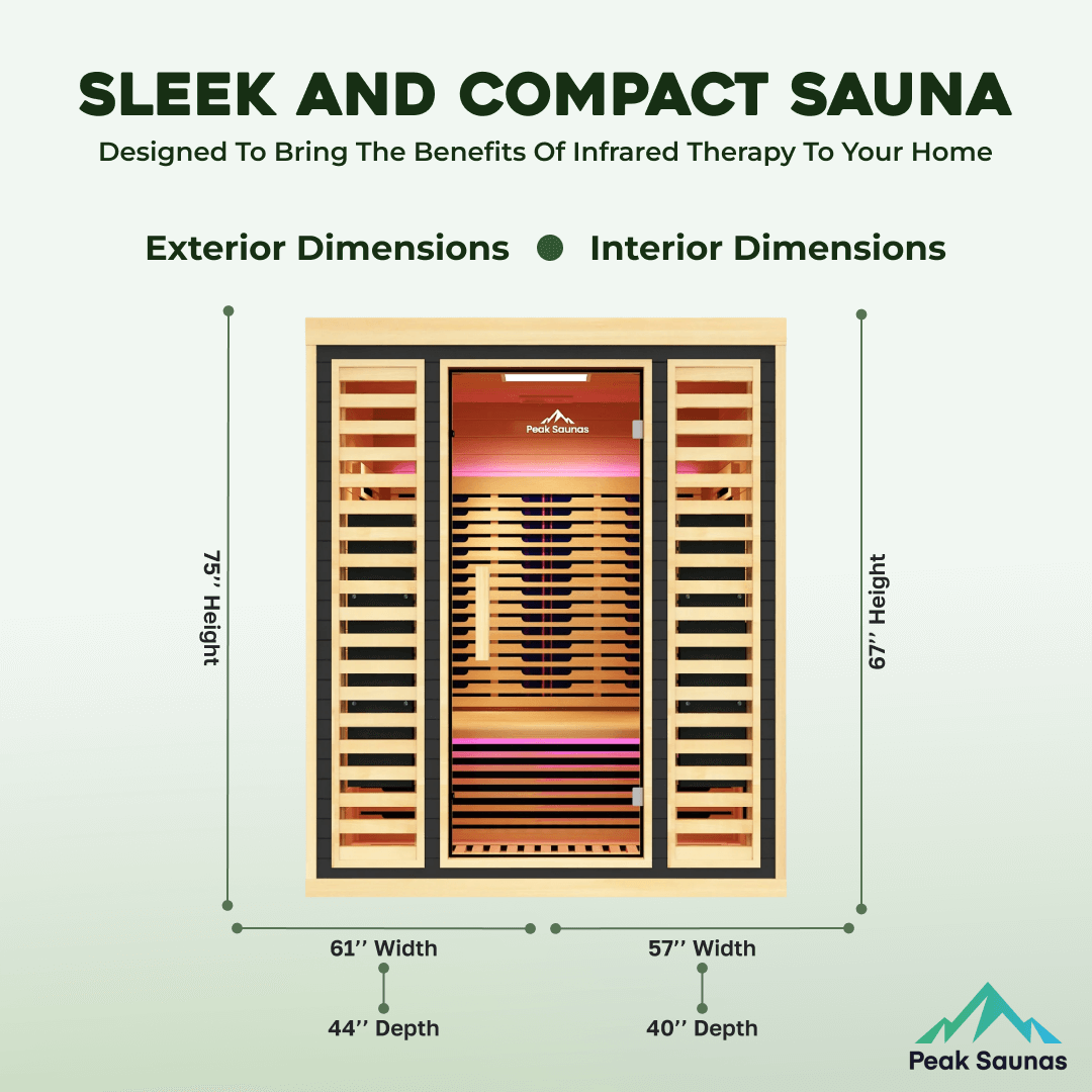 Reach the Peak of Wellness with Denali Spacious. Advanced. Uncompromising. Introducing the Peak Saunas Denali—a premium 3-person infrared sauna designed for those who want more room to relax without compromising on performance, quality, or design. Crafted
