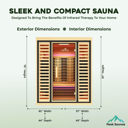 Reach the Peak of Wellness with Denali Spacious. Advanced. Uncompromising. Introducing the Peak Saunas Denali—a premium 3-person infrared sauna designed for those who want more room to relax without compromising on performance, quality, or design. Crafted