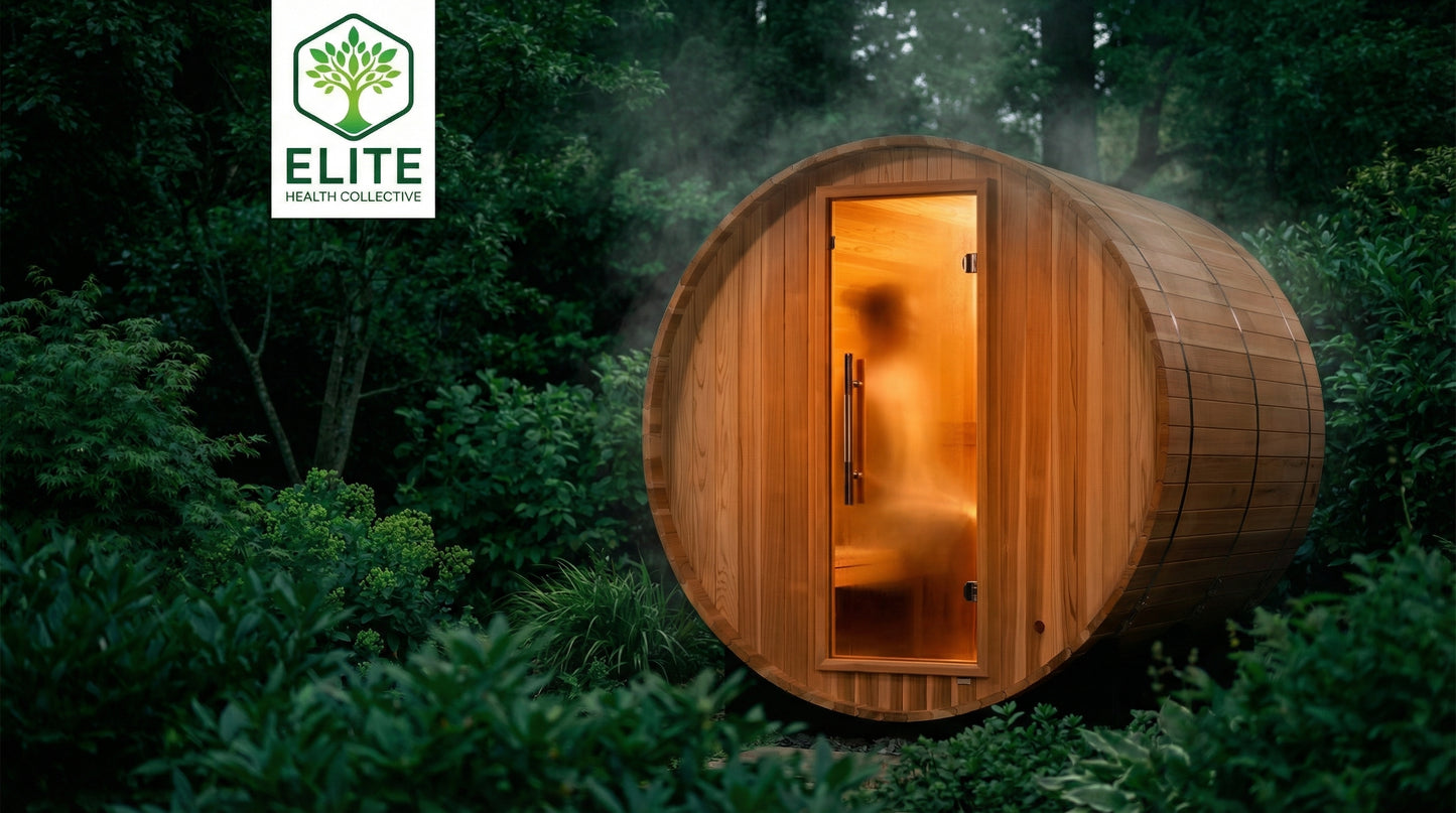 Golden Designs "Zurich" 4 Person Barrel with Bronze Privacy View Sauna