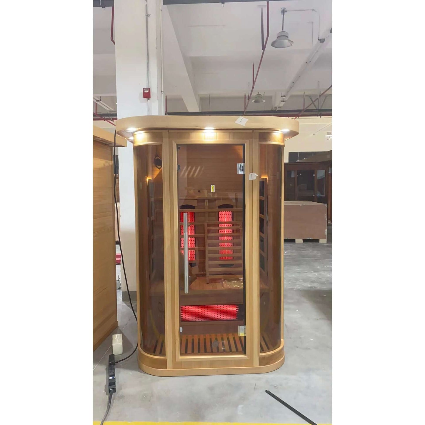 Product Description 01.Introduction Far-infrared sauna room is a new generation of sauna equipment heated byfull spectrum and carbon panel, with wooden sauna house as the carrier. The heating plate is inlaid around the sauna room, the heating is even and