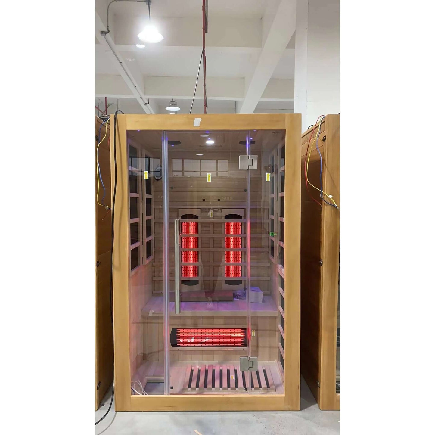 Product Description 01.Introduction Far-infrared sauna room is a new generation of sauna equipment heated byfull spectrum and carbon panel, with wooden sauna house as the carrier. The heating plate is inlaid around the sauna room, the heating is even and
