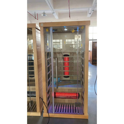Product Description 01.Introduction Far-infrared sauna room is a new generation of sauna equipment heated byfull spectrum and carbon panel, with wooden sauna house as the carrier. The heating plate is inlaid around the sauna room, the heating is even and