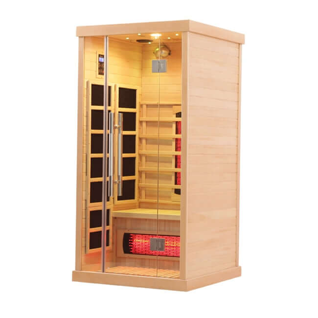 Product Description 01.Introduction Far-infrared sauna room is a new generation of sauna equipment heated byfull spectrum and carbon panel, with wooden sauna house as the carrier. The heating plate is inlaid around the sauna room, the heating is even and