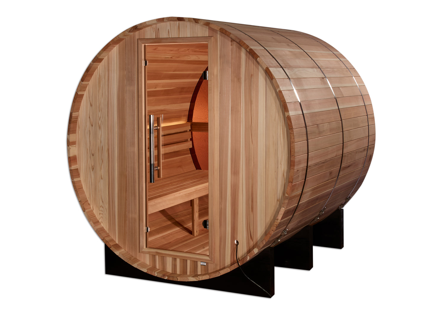 Golden Designs "Zurich" 4 Person Barrel with Bronze Privacy View Sauna