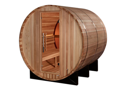 Golden Designs "Zurich" 4 Person Barrel with Bronze Privacy View Sauna