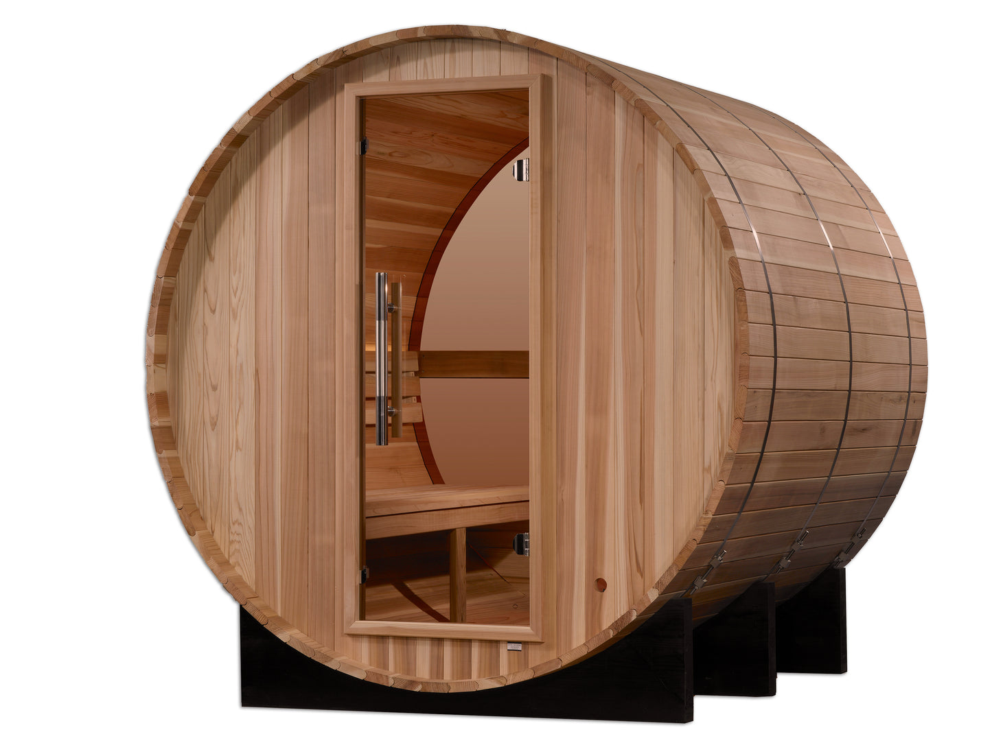 Golden Designs "Zurich" 4 Person Barrel with Bronze Privacy View Sauna
