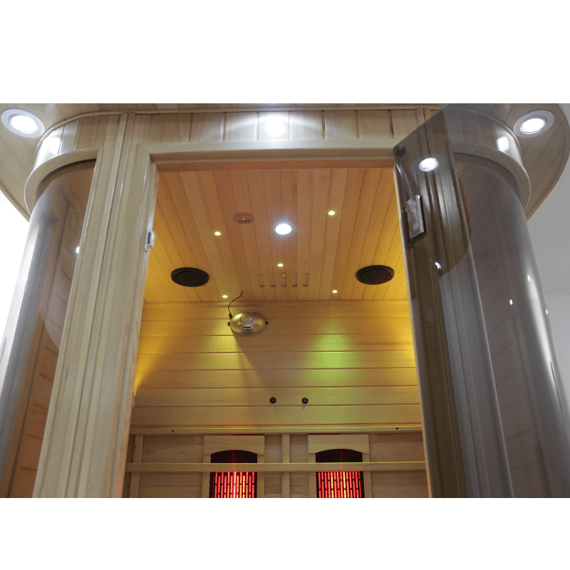 Product Description 01.Introduction Far-infrared sauna room is a new generation of sauna equipment heated byfull spectrum and carbon panel, with wooden sauna house as the carrier. The heating plate is inlaid around the sauna room, the heating is even and