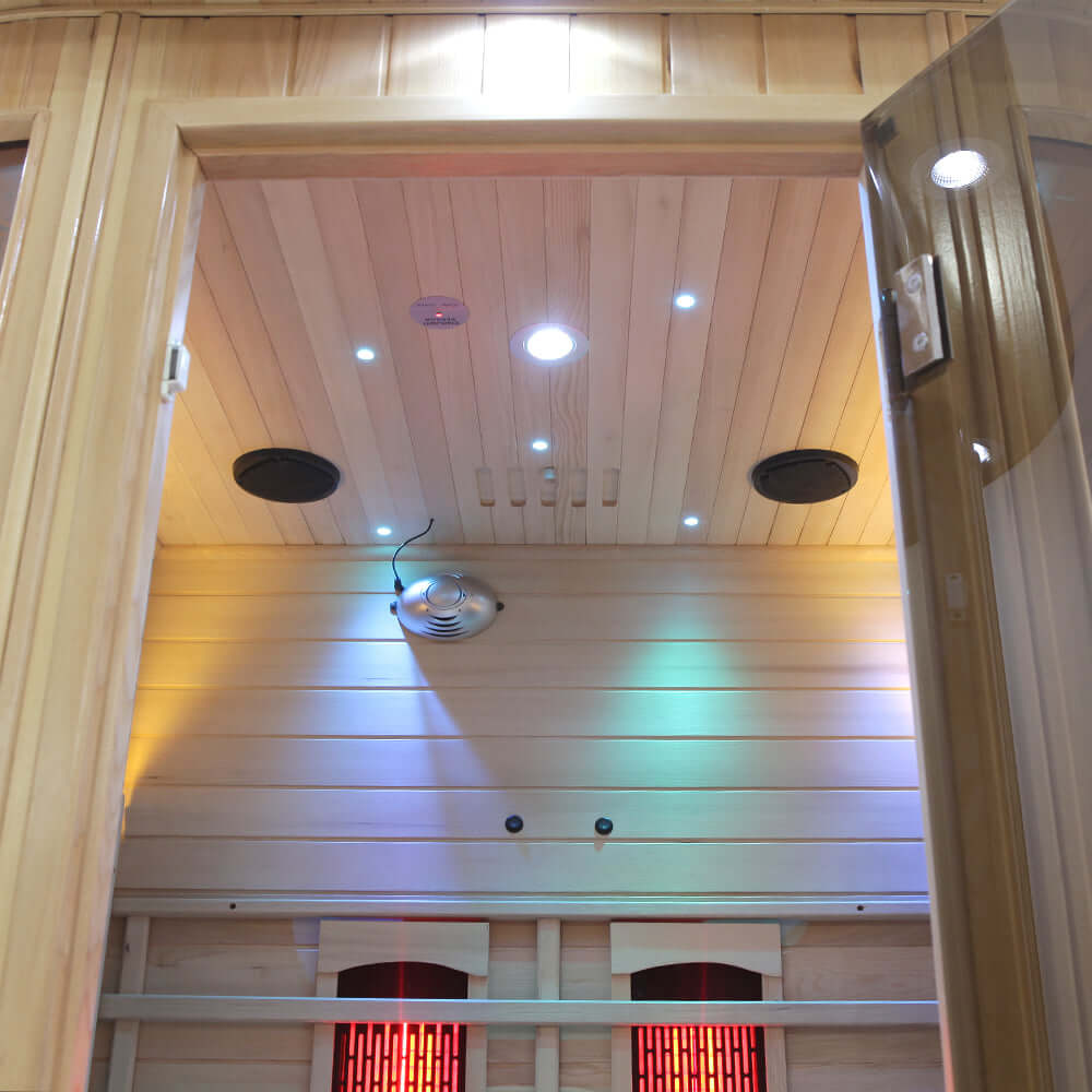 Product Description 01.Introduction Far-infrared sauna room is a new generation of sauna equipment heated byfull spectrum and carbon panel, with wooden sauna house as the carrier. The heating plate is inlaid around the sauna room, the heating is even and