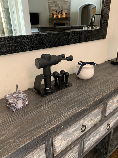 Introducing the ultimate 2-in-1 charging station – the perfect companion for your MVP-2000 Percussion Massager. With premium technology, it swiftly charges your massage gun while providing convenient access to your device and ProTips™. Say goodbye to clut