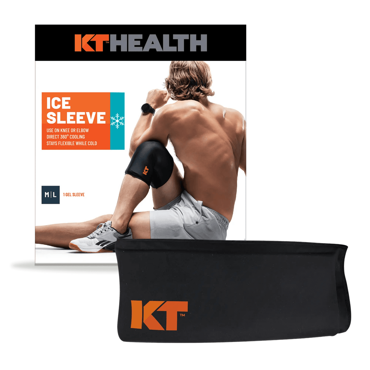 The KT Health Ice Sleeve is the best way to get both cold therapy and flexible compression for sore muscles and joints. With a breakthrough design that molds around elbows, knees and other joints, the KT Ice Sleeve makes it easy to apply up to 20 minutes