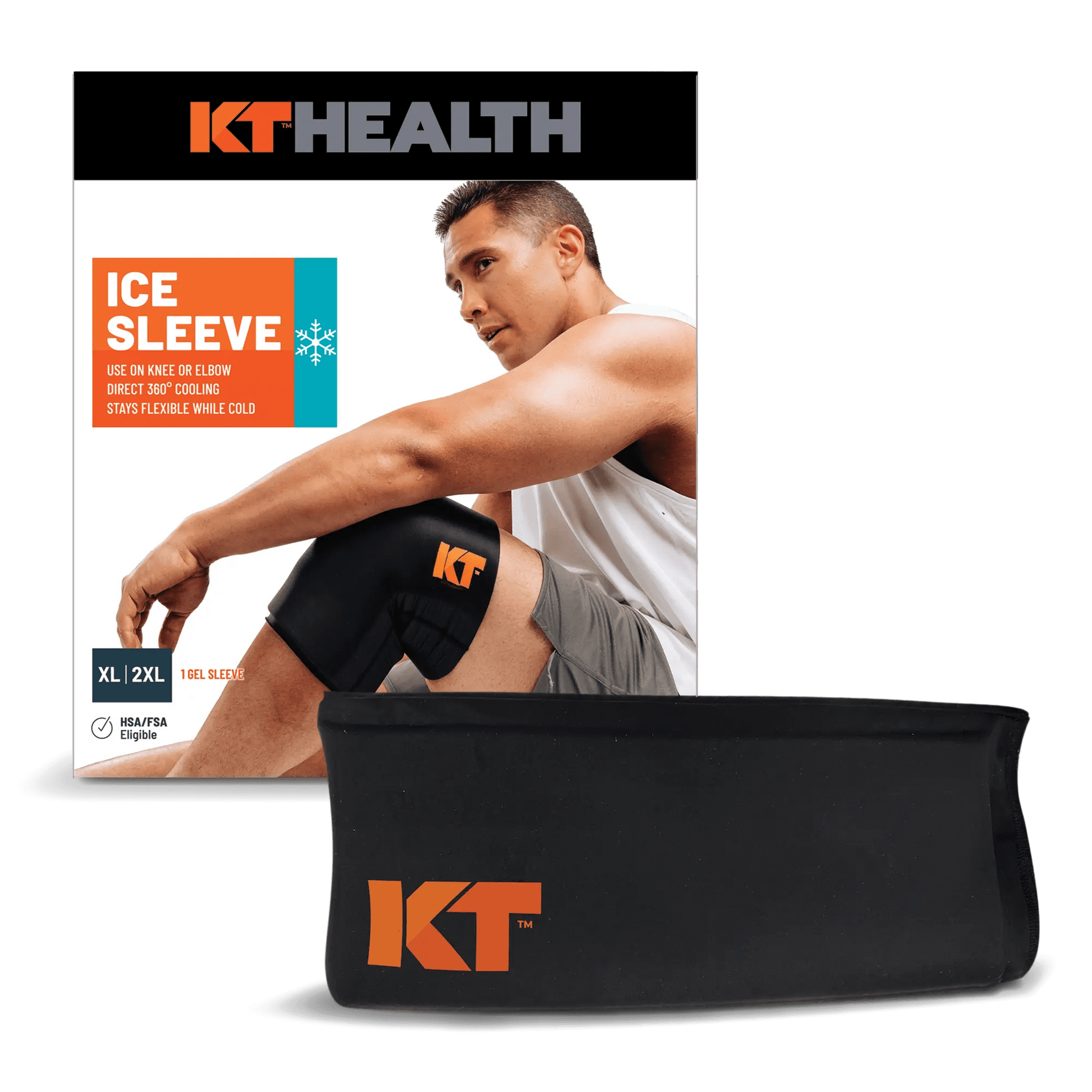The KT Health Ice Sleeve is the best way to get both cold therapy and flexible compression for sore muscles and joints. With a breakthrough design that molds around elbows, knees and other joints, the KT Ice Sleeve makes it easy to apply up to 20 minutes