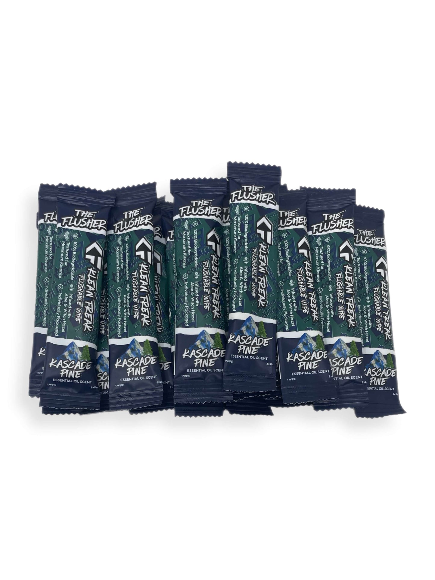 100 wipes of your favorite scent! The Klean Freak Flusher - Flushable wipe, helping you stay fresh and Klean during those dirty times...A fresh and Klean booty is our duty! Each wipe contains zero alcohol and is enhanced with Aloe and Witch Hazel for cool