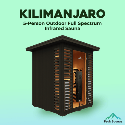 Reach the Peak of Outdoor Luxury with Kilimanjaro Expansive. Architectural. Unapologetically premium. Introducing the Peak Saunas Kilimanjaro—a commanding 5-person outdoor infrared sauna that redefines what’s possible in open-air wellness. Built for famil