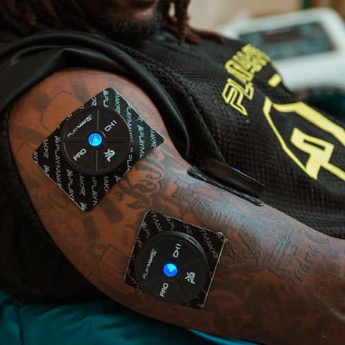 Completely wireless, the PlayMakar PRO is the ultimate take with you anywhere electrical muscle stimulator system. Comes with 14 programs designed to help build strength, maximize endurance, assist recovery, improve the quality of warm-up, manage pain, an