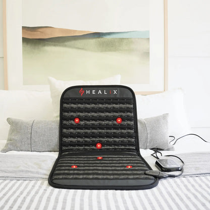 The HEALiX Revive Mini brings together three of the most risk free and prominent holistic healing technologies to create the Ultimate Trifecta. The Revive PEMF Mat takes our expertly engineered Infrared Technology and combines it with PEMF & Red Light The